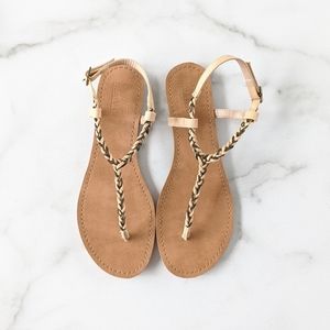 Leather & Chain Braided Sandal